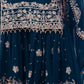 Rajwada Teal Blue Georgette Embroidered Stitched Kurta Set For Women
