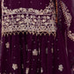 Rajwada Wine Georgette Embroidered Stitched Kurta Set For Women