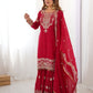 Rajwada Red Georgette Embroidered Stitched Kurta Set For Women