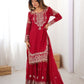 Rajwada Red Georgette Embroidered Stitched Kurta Set For Women