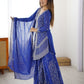 Rajwada Blue Georgette Sequins Embroidered Stitched Kurta Set For Women