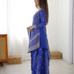 Rajwada Blue Georgette Sequins Embroidered Stitched Kurta Set For Women