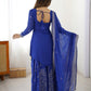 Rajwada Blue Georgette Sequins Embroidered Stitched Kurta Set For Women