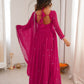 Rajwada Dark Pink Georgette Sequins Embroidered Stitched Kurta Set For Women