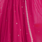 Rajwada Dark Pink Georgette Sequins Embroidered Stitched Kurta Set For Women