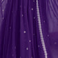 Rajwada Purple Georgette Sequins Embroidered Stitched Kurta Set For Women