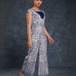Rajwada Navy Blue Linen Printed Stitched Co-Ord Set For Women