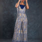 Rajwada Navy Blue Linen Printed Stitched Co-Ord Set For Women