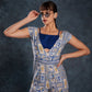 Rajwada Navy Blue Linen Printed Stitched Co-Ord Set For Women