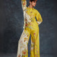 Rajwada Yellow Linen Printed Stitched Co-Ord Set For Women
