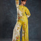 Rajwada Yellow Linen Printed Stitched Co-Ord Set For Women