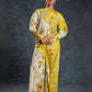 Rajwada Yellow Linen Printed Stitched Co-Ord Set For Women