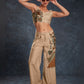 Rajwada Brown Linen Printed Stitched Co-Ord Set For Women