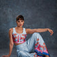 Rajwada Light Blue Linen Printed Stitched Co-Ord Set For Women