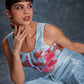 Rajwada Light Blue Linen Printed Stitched Co-Ord Set For Women