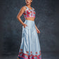 Rajwada Light Blue Linen Printed Stitched Co-Ord Set For Women
