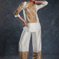 Rajwada White Linen Printed Stitched Co-Ord Set For Women