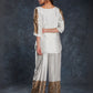 Rajwada White Linen Printed Stitched Co-Ord Set For Women