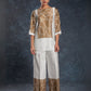 Rajwada White Linen Printed Stitched Co-Ord Set For Women