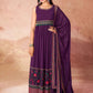 Rajwada Wine Georgette Embroidered Stitched Gown For Women