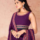 Rajwada Wine Georgette Embroidered Stitched Gown For Women