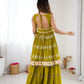 Rajwada Lime Green Georgette Embroidered Kurta Set For Women