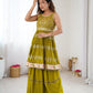 Rajwada Lime Green Georgette Embroidered Kurta Set For Women