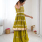 Rajwada Lime Green Georgette Embroidered Kurta Set For Women