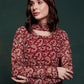 Rajwada Burgundy Printed Organza Stitched Gown For Women