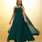 Rajwada Green Georgette Embroidery Stitched Anarkali With Dupatta For Women