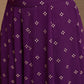 Rajwada Purple Art Silk Embroidered Stitched Indo Western Co ord Set For Women