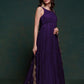 Rajwada Purple Silk Blend Solid Stitched Gown For Women