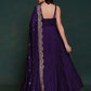 Rajwada Purple Silk Blend Solid Stitched Gown For Women