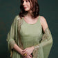 Rajwada Olive Printed Georgette Stitched Gown For Women