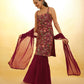Rajwada Magenta Net Embroidery Stitched Salwar Suit Set For Women