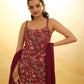 Rajwada Magenta Net Embroidery Stitched Salwar Suit Set For Women