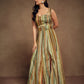 Rajwada Multicolor Silk Blend Printed  Stitched Indo Western Co ord Set For Women