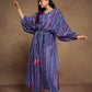 Rajwada Blue Art Silk Printed Stitched Kaftan For Women