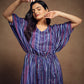Rajwada Blue Art Silk Printed Stitched Kaftan For Women