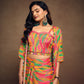 Rajwada Multicolor Silk Blend Printed  Stitched Indo Western Co ord Set For Women