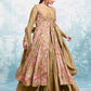 Rajwada Gold Muslin Printed Gown For Women