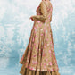 Rajwada Gold Muslin Printed Gown For Women