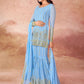 Rajwada Blue Georgette Embroidered Stitched Kurta Set For Women
