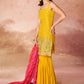 Rajwada Yellow Georgette Embroidered Stitched Kurta Set For Women