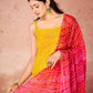 Rajwada Yellow Georgette Embroidered Stitched Kurta Set For Women
