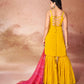 Rajwada Yellow Georgette Embroidered Stitched Kurta Set For Women
