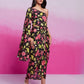 Rajwada Multicolor Silk Blend Printed Stitched Jumpsuit For Women