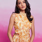 Rajwada Yellow Organza Printed Stitched Jumpsuit For Women