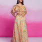 Rajwada Multicolor Organza Printed Stitched Co-Ord Set For Women