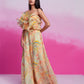 Rajwada Multicolor Organza Printed Stitched Co-Ord Set For Women
